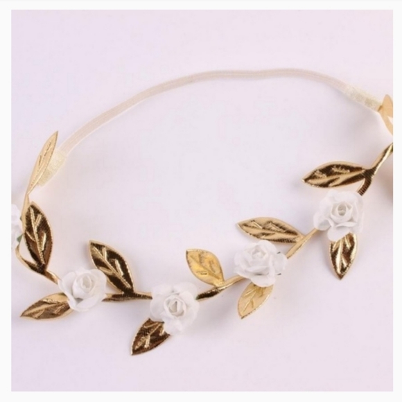Set of 3 Gold Leaf Headband/Hair Accessory Set